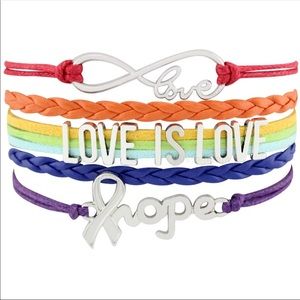 Love is love unisex bracelet pride rainbow